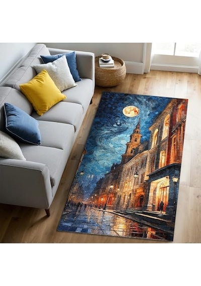 Manz Kadife Kaymaz Pamuk Tabanlı Yıkanabilir Antibakteriyel Salon Halısı 200x300 Genel