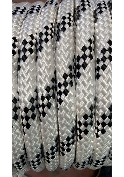 Molhalat 8 MM Iskota Halat 100 Metre-Parlak İpek Örgülü Polyester Halat-Tekne Halatı