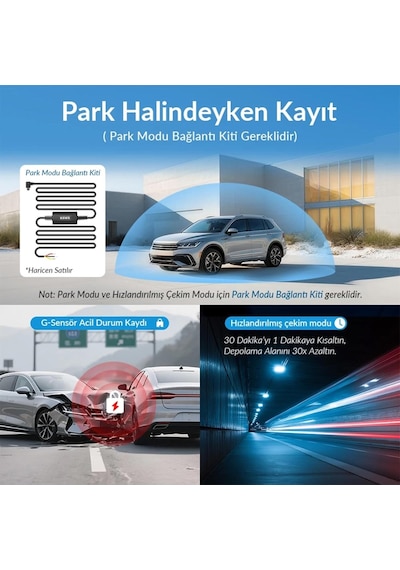 D7 2 Kameralı Ön Ve Arka 4k+1080p Hdr Wi-fi 6 Ve Gps'li Araç Kamerası