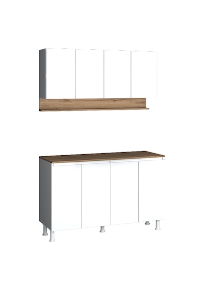 140 Cm Venda Mutfak Dolabı, Mini Mutfak Dolabı, Çok Amaçlı Dolap Beyaz