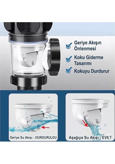 Koku Haşere Önleyici Banyo Lavabo Gider Borusu, Kolay Kurulum, Genişletilebilir Banyo Ve Lavabo