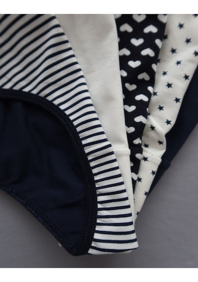 Alya Underwear Kız Çocuk Kalpli Dokuma Lastik Pamuklu Kumaş Slip Külot 5'li Paket 5 Adet Beyaz Multicolor-x29
