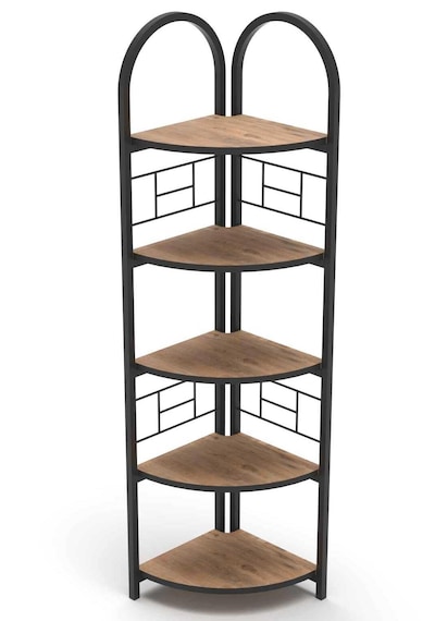 Reyo Falez 5 Raflı Metal Köşe Kitaplık Dekoratif Aksesuar Rafı Çiçeklik Salon Dekoratif Çok Amaçlı Raf Kahverengi Reyo Falez 5 Raflı Metal Köşe Kitaplık Dekoratif Aksesuar Rafı Çiçeklik Salon Dekoratif Çok Amaçlı Raf Kahverengi