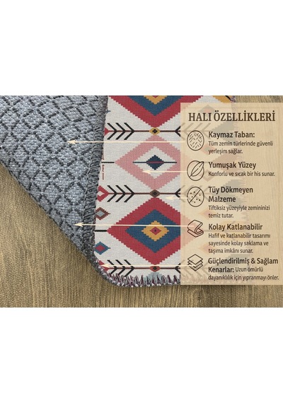 Turkıshrug Kıngdom Çok Renkli Çok Desenli Dijital Baskılı Halı Modern Dekoratif Tasarım