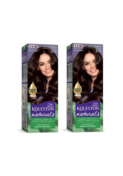Hubrendy Tedarik Naturals Saç Boyası Koyu Kahve 3/0 2x Paket