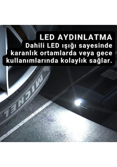 Polham 6000mah Şarjlı 150psi Ultra Hızlı Lastik Şişirme Hava Kompresörü,araç, Motosiklet, Bisiklet Pompası