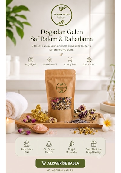 Laborem Natura Mor Çiçekler Çok Amaçlı Banyo, Ayak Ve Vücut Tuzu Mineralli Rahatlatıcı Bakım Tuzu 200 Gr