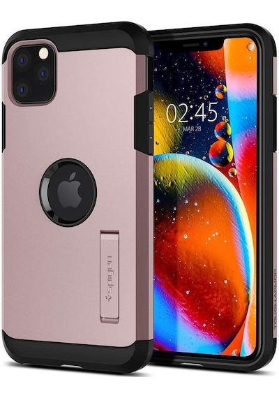 Spigen Apple Uyumlu iPhone 11 Pro Max İle Kılıf Tough Armor Rose Gold Rosegold