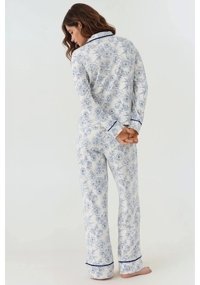 Hiccup Çiçek Desenli Uzun Kollu Ev Giyim Pijama Takımı Çok renkli