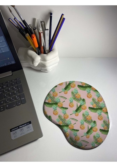 Tropikal Ananas Desenli Bilek Destekli Mouse Pad Mousepad
