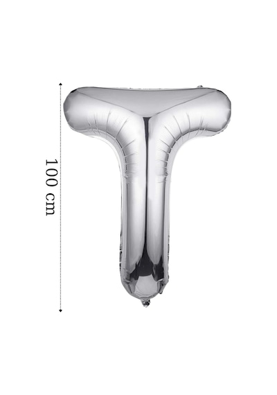 Folyo Balon T Harfi Helyum Balon 100 Cm Gümüş Renk - T Harf Balon - Harf Folyo Silver Balon Çok Renkli