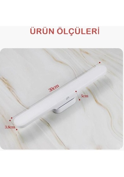Şarjlı Led Işık Mıknatıslı Led Aplik 3 Farklı Işık Şarjlı Martı Ledli Aplik Siyah Lamba Makyaj Lamba Traş Lamba 5249