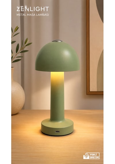 Zenlight Mantar Masa Lambası Adaçayı Yeşili