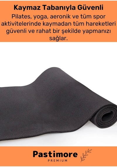Enenstyle Taşıma Askılı Konfor Modeli Çift Taraflı Kaymaz Yoga Meditasyon Minderi Siyah Mat Çok Renkli