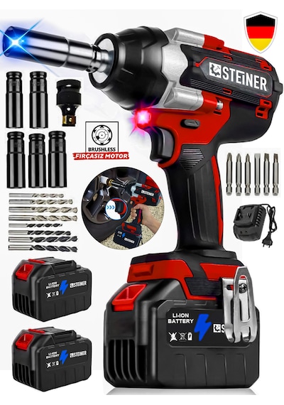 Steiner K 21 V Çelik Şanzuman 1600 Nm Akülü Somun Bijon Sökme Takma Sikma Makinesi Matkap Vidalama Kömürsüz