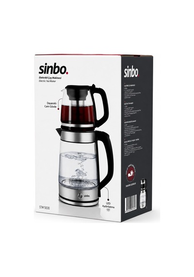 2'si 1 Arada Elektrikli Çay Makinesi Ve Kettle 2l+1.2l Çelik