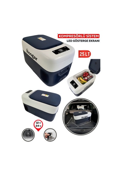 Hooger Ph299 Oto Karavan Tekne Tır Buzdolabı - Led Ekran 21-25 Lt 12-24v -20 Derece Hızlı Soğutma
