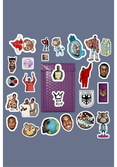 Kanye West Rap Sticker Paketi/bullet Journal Defter Çıkartma Ajanda Laptop Etiket, 876458798748 1