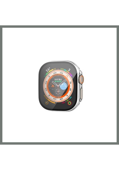 Mmb-trade Watch Ultra 49mm Legend Camlı Kasa Ekran Koruyucu - Gümüş Mmbz