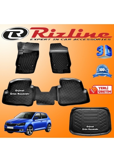 Skoda Fabia Hb 3D Paspas + Bagaj Havuzu 2014-2020 Arası Rizline N11.21336