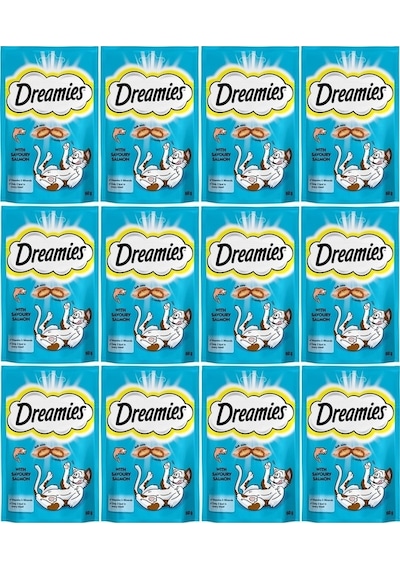 Dreamies Somonlu Kedi Ödül Bisküvisi 12 x 60 G