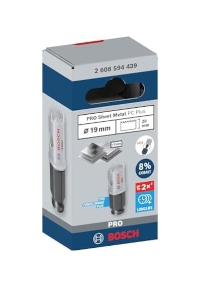 1 X Pro Sheet Metal Power Change Plus Delik Testeresi Paslanmaz Çelik Saclar, Çelik Saclar, Ø 19 Mm, Profesyonel Aksesuar Matkap/tornavida İçin