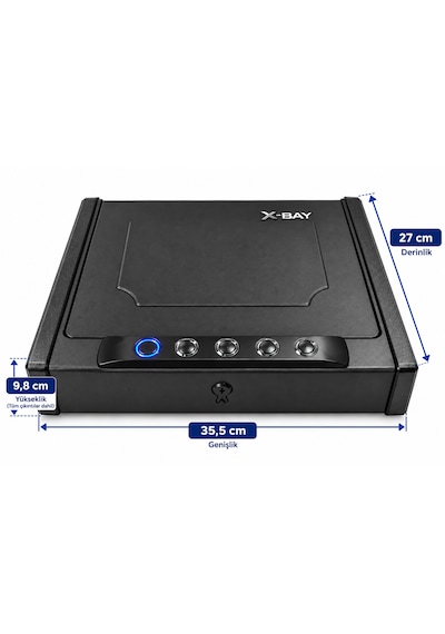X-BAY XB-1000 Parmak İzli Dijital Çelik Tabanca ve Değerli Eşya Kasası