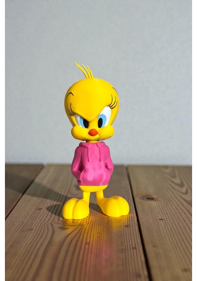 21 Cm 3d Baskı Tweety Figürü, Looney Tunes Figür, Çizgi Film Figürü Çizgi Karakter