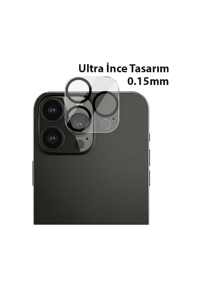Ally İphone 13 Pro-13 Pro Max 3d Full Tempered Glass Cam Kamera Koruyucu- 5775