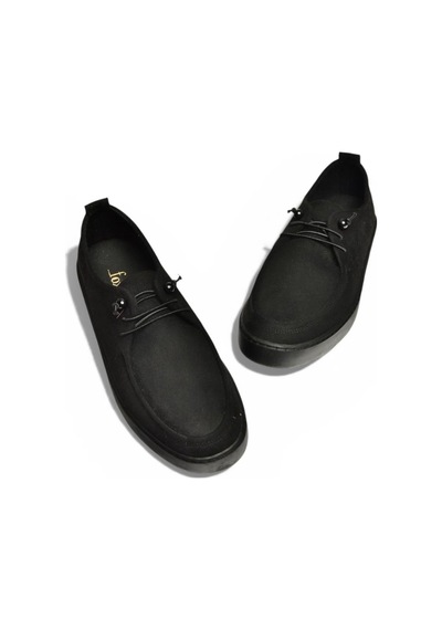 Fox Shoes Y602170902 Siyah Süet Bağcıklı Casual Ayakkabı Siyah