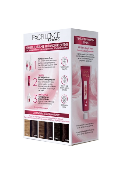 L'Oreal Paris Excellence Creme Koyu Kestane Saç Boyası 3