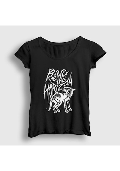 Presmono Kadın Wolf Bring Me The Horizon T-shirt Siyah
