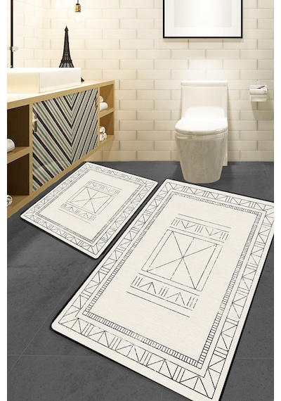 Chilai Home Touch Ekru 2'li Set Banyo Halısı Djt Renkli