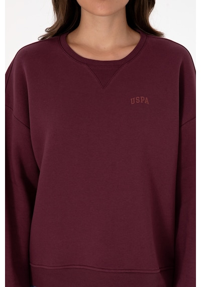 U.S. Polo Assn. Kadın Bordo Şardonlu Bisiklet Yaka Basic Sweatshırt 50313586-VR177