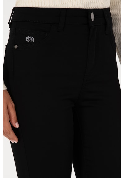 U.S. Polo Assn. Kadın Siyah Toothpick Fit Kanvas Pantolon 50317139-VR046