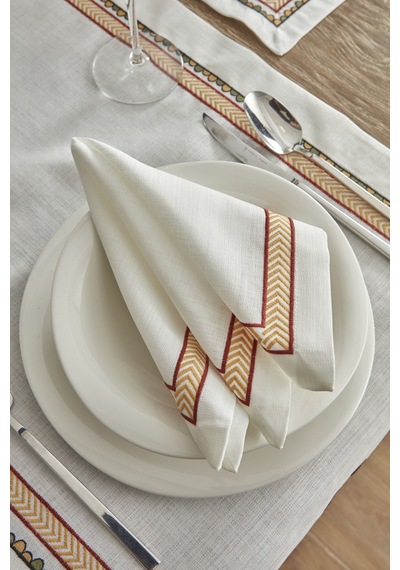 Karaca Home X Arslantepe Ekru Nakışlı Runner Set 200.20.01.0016