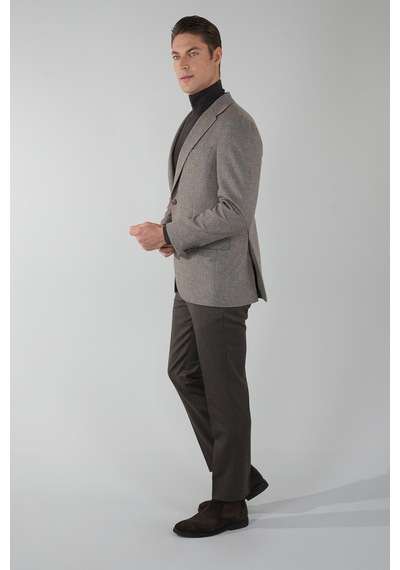 Bisse Comfort Fit Bej Mono Yaka Çift Yırtmaçlı 6 Drop Yün Polyester Erkek Ceket Pck24k24209 D07 Bej Bisse Comfort Fit Bej Mono Yaka Çift Yırtmaçlı 6 Drop Yün Polyester Erkek Ceket Pck24k24209 D07 Bej