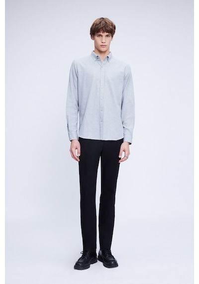 Hatemoğlu Gri Slim Fit Uzun Kol Düğmeli Yaka Flanel Gömlek 24d190000055 007 Gri Hatemoğlu Gri Slim Fit Uzun Kol Düğmeli Yaka Flanel Gömlek 24d190000055 007 Gri