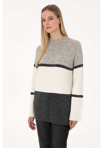 U.s. Polo Assn. Kadın Gri Melanj Kazak /triko 50314841-vr086 Grı Melanj