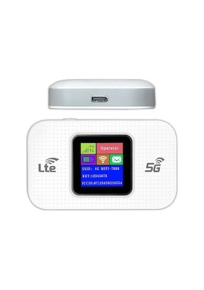 Thentech Mobil Wifi Router Tasinabilir 4g 5g Lte Sim Kartli Modem 3000mah Bataryali Ekranli Kablosuz Dagitici
