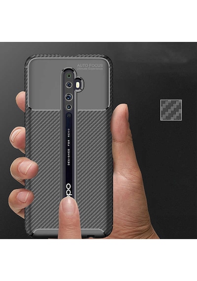 Oppo Reno 2 Kılıf Zore Negro Silikon Kapak Lacivert