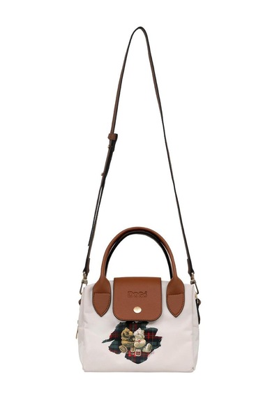 Dogo Kadın Vegan Krem Medium El Çantası - Teddy Bear Tasarım Multicolor