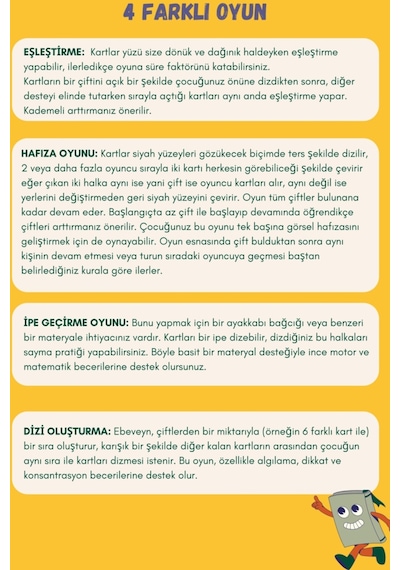 Doerkids Abstract Memory Game Eşleştirme Beceri Hafıza Oyunu 4 Farklı Kullanım