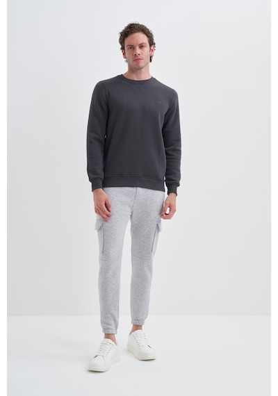Cazador 56150 Erkek Bisiklet Yaka Sweatshirt Antrasit