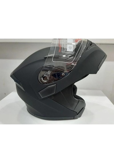 Jk-20 Jk 902 Mat Siyah Çene Pedli Güneş Vizörlü Çeneden Açılır Kask Mat Black
