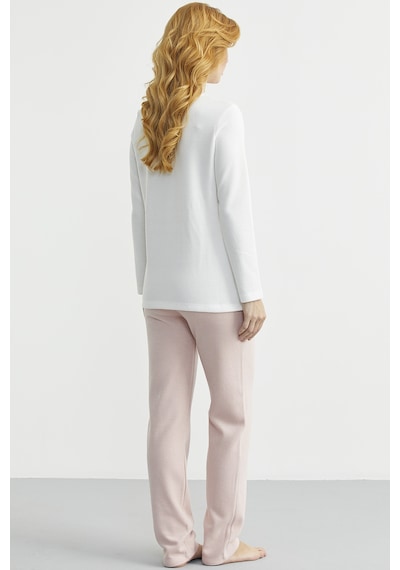 Sementa Kışlık Yumuşak Dokulu Fitilli Pijama Takım - Pembe Pembe