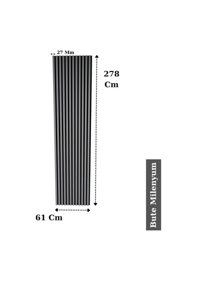 Tr Akustik Mdf Duvar Paneli Akupanel Duvar Dekor Profili Ses Yalıtım Ve Dekor Çıtası 61x278 Cm Gri Diğer