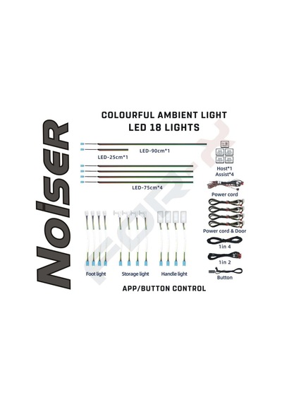 Noiser X-led18 App Kontrollü Rgb Araç Içi Ambians Led