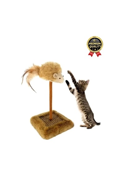 Özel Üretim Dayanıklı Eğlenceli 14x14 Cm En 26 Cm Yükseklik Sesli Oyuncaklı Kedi Tırmalama Tahtası