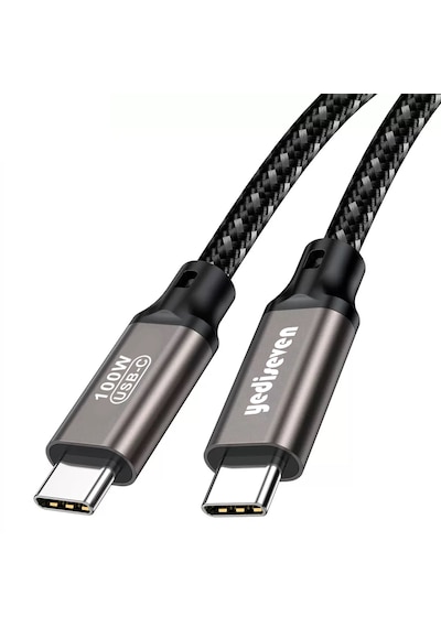Type C To Type C 100 Watt Android Huawei Xiaomi Apple iPhone Uyumlu Hızlı Şarj Data Kablosu Siyah 3 Metre 100w Type-c To Type-c
